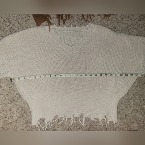 Bundle of 2, NWOT Distressed Cropped Slouchy Sweaters - Picture 3 of 10